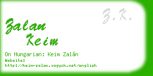zalan keim business card